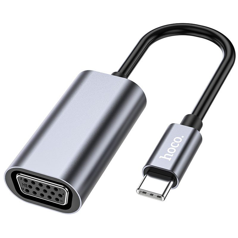 Переходник Hoco UA21 Origin Type-C to VGA (Metal gray)