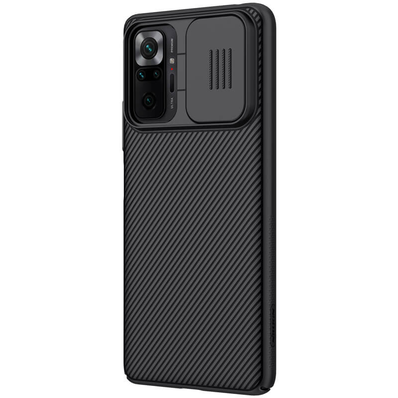 Фото Карбоновая накладка Nillkin Camshield (шторка на камеру) для Xiaomi Redmi Note 10 Pro / 10 Pro Max (Черный / Black) в магазине vchehle.ua