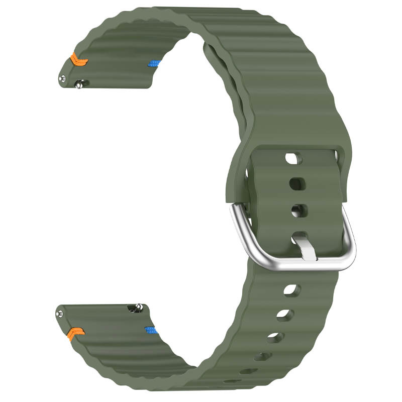 Фото Силіконовий ремінець Wavy для Smart Watch 22mm (Dark Olive) на vchehle.ua