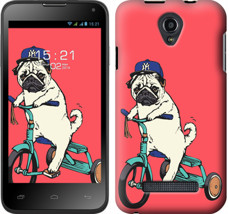 

Чехол Мопс на велосипеде для Fly IQ4415 87870