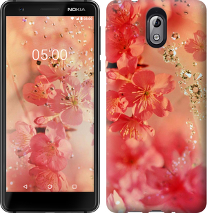 

Чехол Розовые цветы для Nokia 3.1 673291
