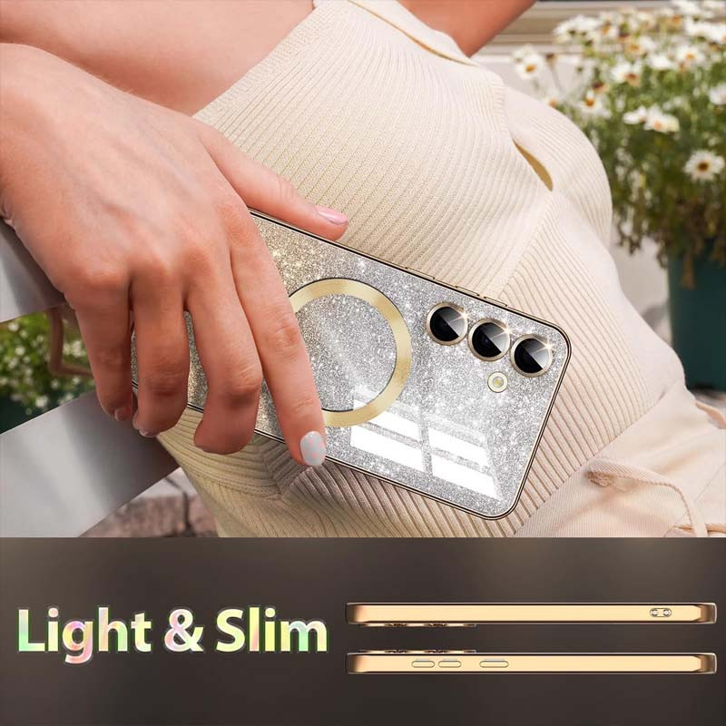 Купити TPU чохол Delight case with Magnetic Safe з захисними лінзами на камеру на Samsung Galaxy S23 FE (Золотий / Gold) на vchehle.ua
