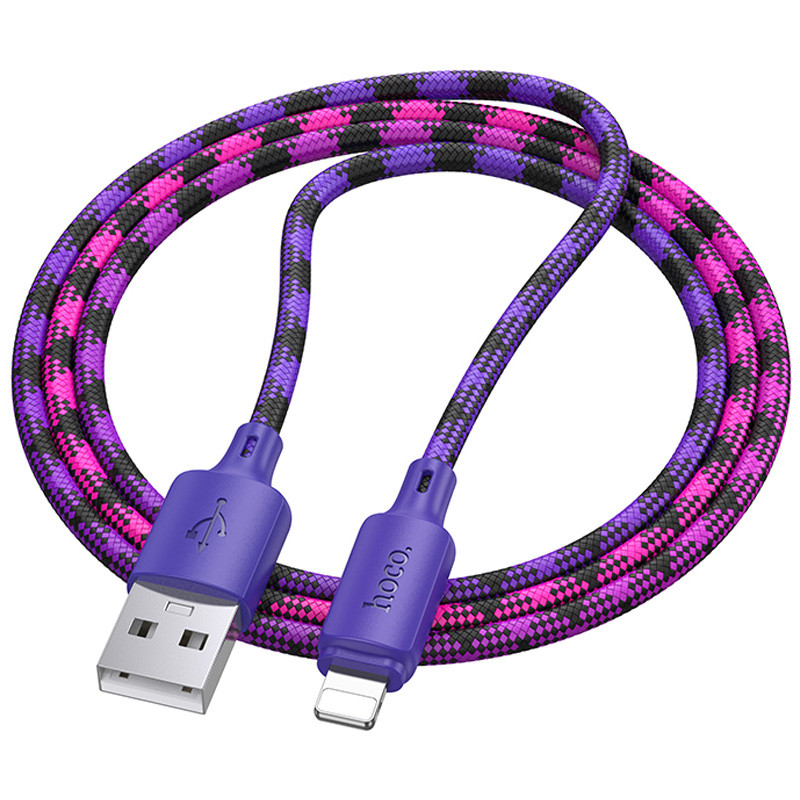 Фото Дата кабель Hoco X116 Meridian USB to Lightning 2.4A (1m) (Gradient Purple Mix) в маназині vchehle.ua