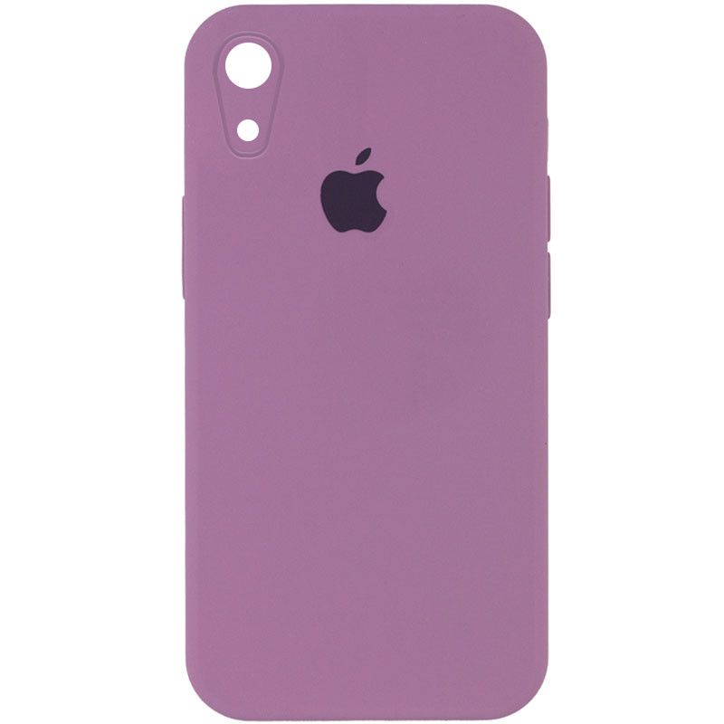 Чехол Silicone Case Square Full Camera Protective (AA) для Apple iPhone XR (6.1") (Лиловый / Lilac Pride)