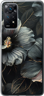 Чехол Черные цветы для Xiaomi Redmi Note 11