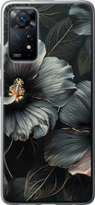 Чохол Чорні квіти для Xiaomi Redmi Note 11S