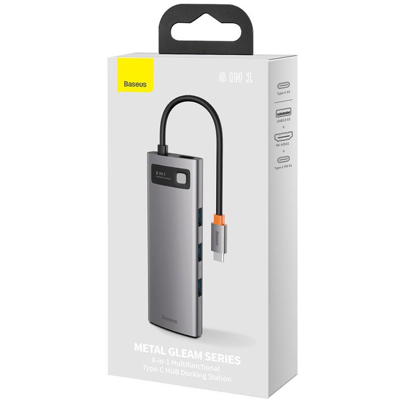 Купить Переходник HUB Baseus Metal Gleam Series 7-in-1 Multifunctional (WKWG020113) (Серый) на vchehle.ua