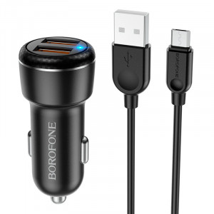 АЗП  Borofone BZ17 Core QC3.0 3A (2USB-A) + кабель USB to MicroUSB