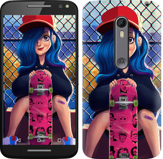 

Чехол Прикольная девочка со скейтбордом для Motorola Moto X Style 618448