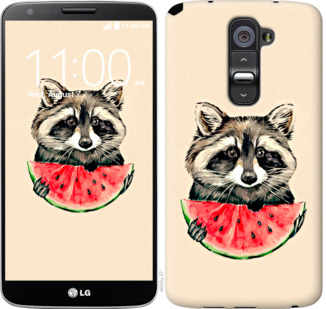 

Чехол Енотик с арбузом для LG G2 799745