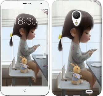 

Чехол Милая девочка с зайчиком для Meizu MX3 636637