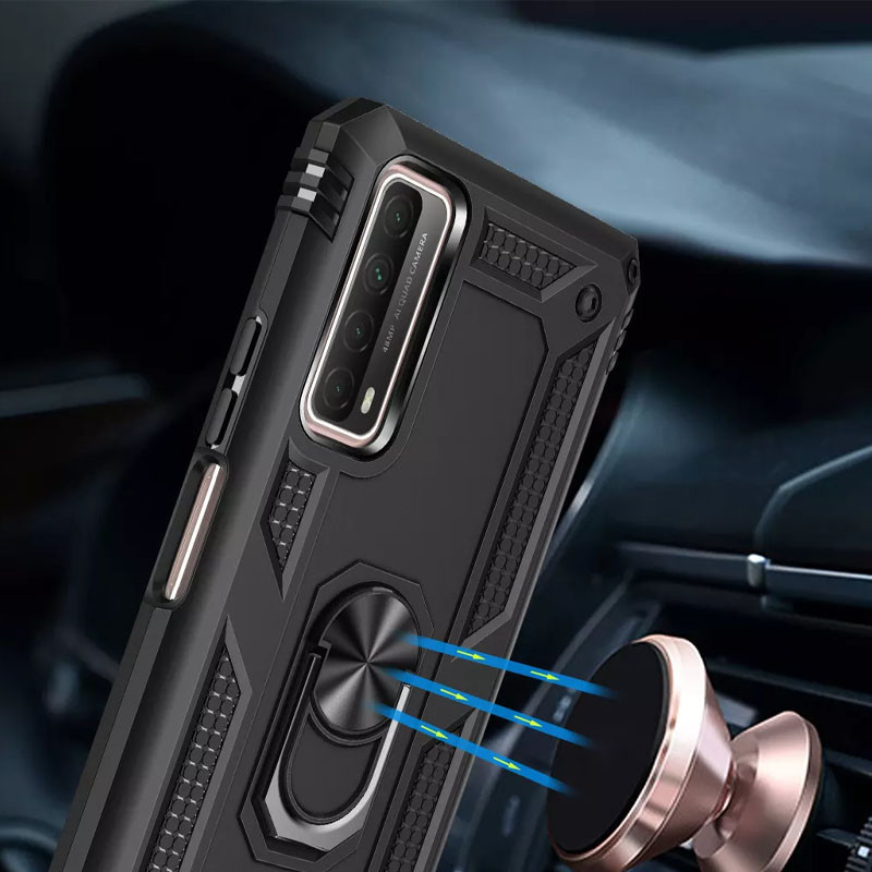 

Ударопрочный чехол Serge Ring for Magnet для Huawei P Smart (2021) (Черный) 1101335