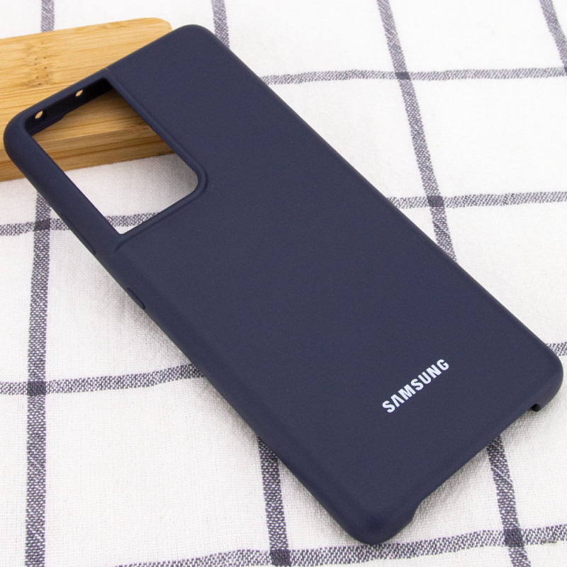 Фото Чохол Silicone Cover (AA) на Samsung Galaxy S21 Ultra (Темно синій / Midnight blue) на vchehle.ua