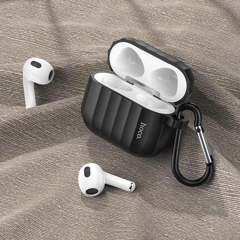 Фото Силиконовый футляр Hoco WB22 для наушников AirPods 3 (Черный) в магазине vchehle.ua