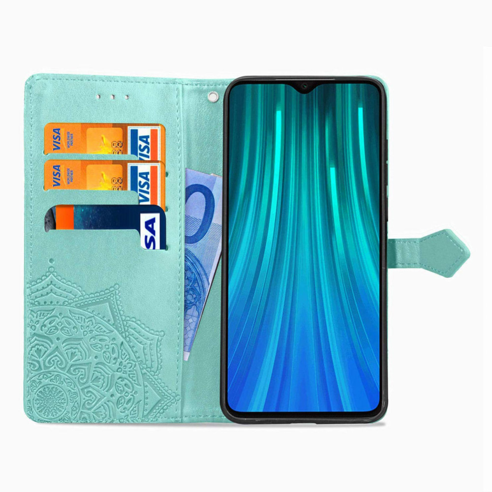 Фото Кожаный чехол-книжка Art Case с визитницей для Xiaomi Redmi Note 8 Pro (Бирюзовый) в магазине vchehle.ua