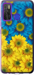 Чохол Жовто-блакитні квіти на Tecno Spark 5 Pro KD7