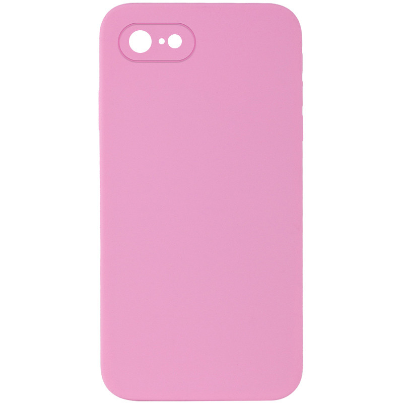 Silicone Case Square Full Camera Protective (AA) NOLOGO для Apple iPhone 7 / 8 / SE (2020) (4.7") (Розовый / Light pink)