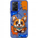 TPU+PC чехол TakiTaki Graffiti magic glow для Xiaomi Redmi Note 11 Pro 4G/5G / 12 Pro 4G (Corgi dog / Blue)