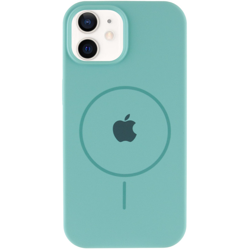 Фото Чехол Silicone Case Full Protective (AA) with Magnetic Safe для Apple iPhone 11 (6.1") (Бирюзовый / Marine Green) на vchehle.ua