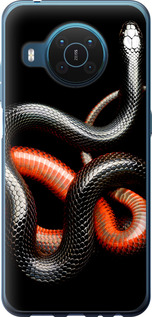 

Чехол Красно-черная змея на черном фоне для Nokia X10 1685265