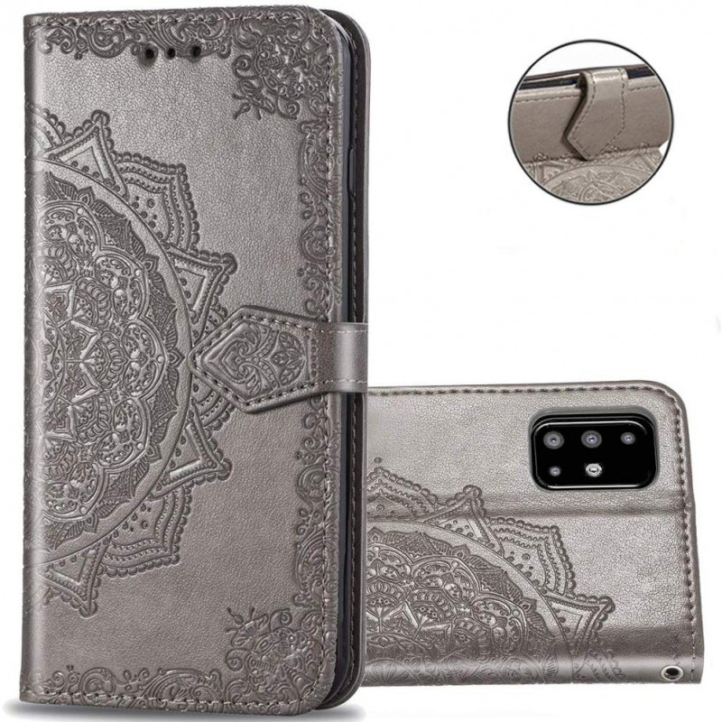 Шкіряний чохол-книжка Art Case з візитницею на Samsung Galaxy A51 (Сірий)