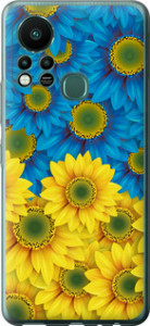Чохол Жовто-блакитні квіти на Infinix Hot 11S