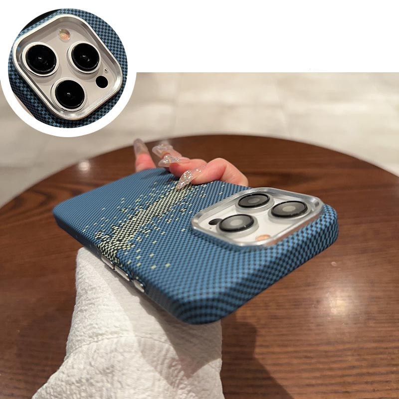 Пластикова накладка Kevlar with Magnetic Safe на Apple iPhone 14 Pro Max (6.7") (Blue) в магазині vchehle.ua