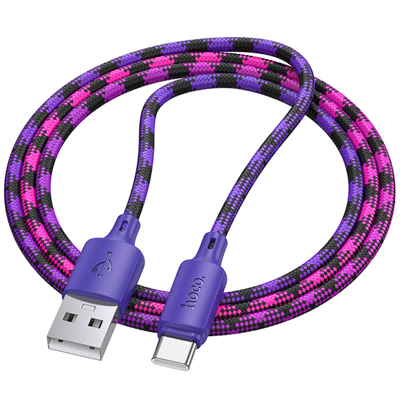 Фото Дата кабель Hoco X116 Meridian USB to Type-C 3A (1m) (Gradient Purple Mix) на vchehle.ua
