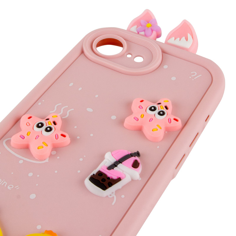 Чехол TPU Toys Case with Ears для Apple iPhone 16e (6.1") (Light Pink) в магазине vchehle.ua