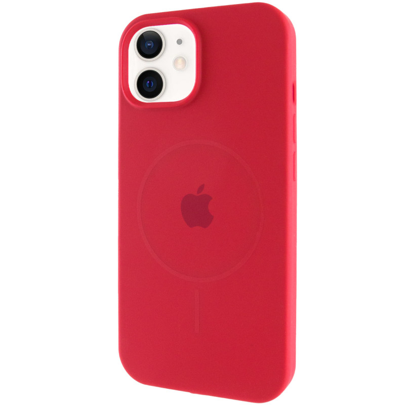 Чехол Silicone Case Full Protective (AA) with Magnetic Safe для Apple iPhone 11 (6.1") (Красный / Deep Red)