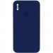 Чохол Silicone Case Square Full Camera Protective (AA) для Apple iPhone X / XS (5.8") (Темно синій / Midnight blue)