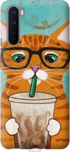 Чехол Зеленоглазый кот в очках для OnePlus Nord