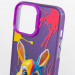 Купити TPU+PC чохол TakiTaki Graffiti magic glow на Apple iPhone 12 Pro / 12 (6.1") (Funny bunny / Purple) на vchehle.ua