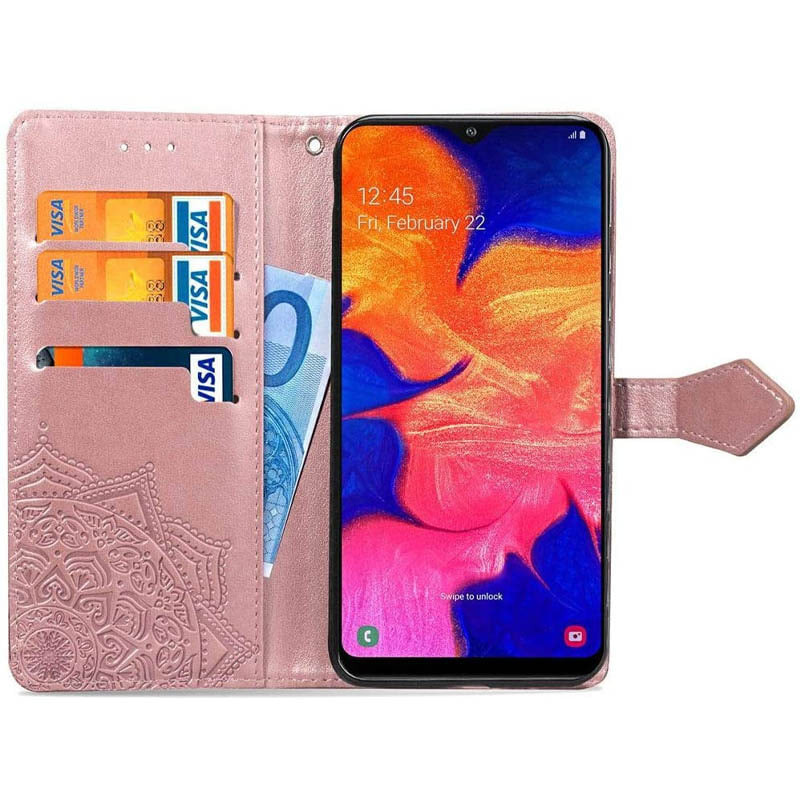 Кожаный чехол (книжка) Art Case с визитницей для Samsung Galaxy A10 (A105F) (Розовый) в магазине vchehle.ua