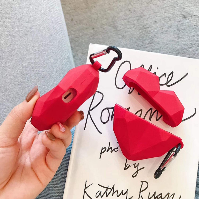 Купить Силиконовый футляр Heart series для наушников AirPods 1/2 (Красный) на vchehle.ua
