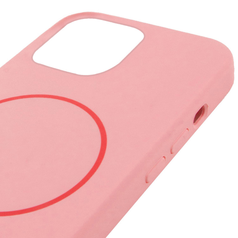 Чехол Silicone Case Full Protective (AA) NO LOGO with Magnetic Safe для Apple iPhone 11 (6.1") (Розовый / Light pink) в магазине vchehle.ua