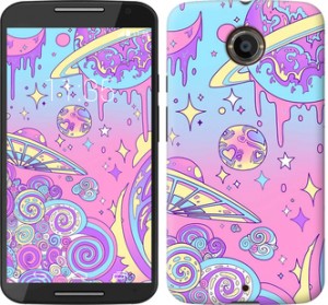 Чехол Розовая галактика для Motorola Moto X2