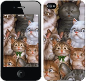 Чехол коты для iPhone 4