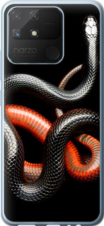 

Чехол Красно-черная змея на черном фоне для Realme Narzo 50A 1685206