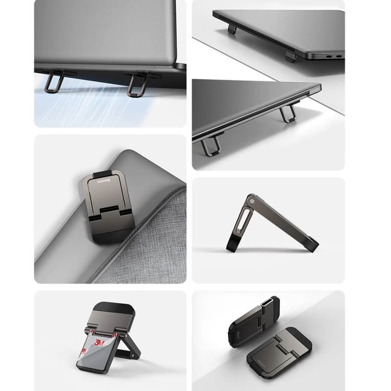 Фото Підставка для ноутбука Baseus Slim Laptop Kickstand (2шт) (LUZC00001) (Gray) в маназині vchehle.ua