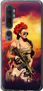 Чохол Українка зі зброєю на Xiaomi Mi Note 10