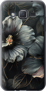Чехол Черные цветы для Samsung Galaxy J2 J200H