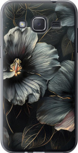 Чехол Черные цветы для Samsung Galaxy J2 J200H
