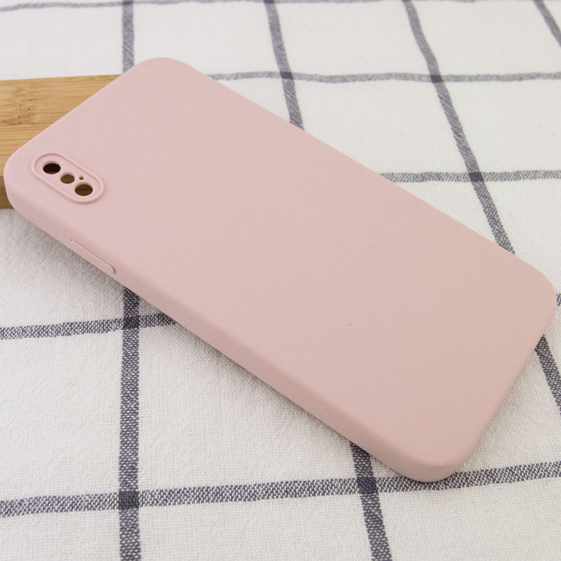 Фото Silicone Case Square Full Camera Protective (AA) NOLOGO для Apple iPhone XS Max (6.5") (Розовый / Pink Sand) в магазине vchehle.ua