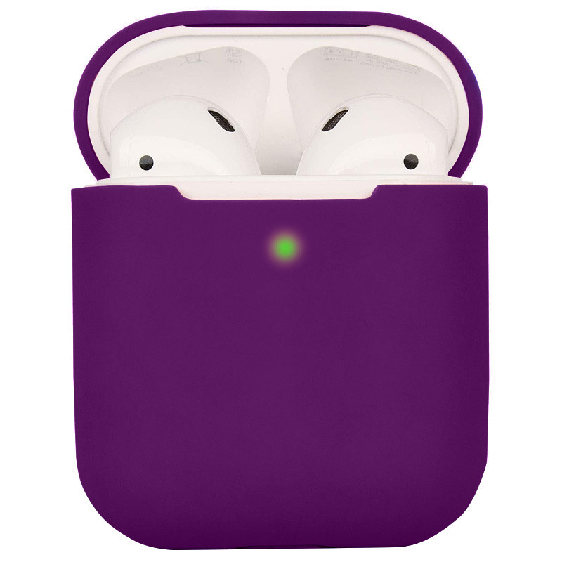 

Силіконовий футляр для навушників AirPods 1/2 (Фіолетовий / Grape) 1132342