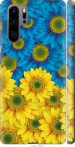 Чехол Жёлто-голубые цветы для Huawei P30 Pro