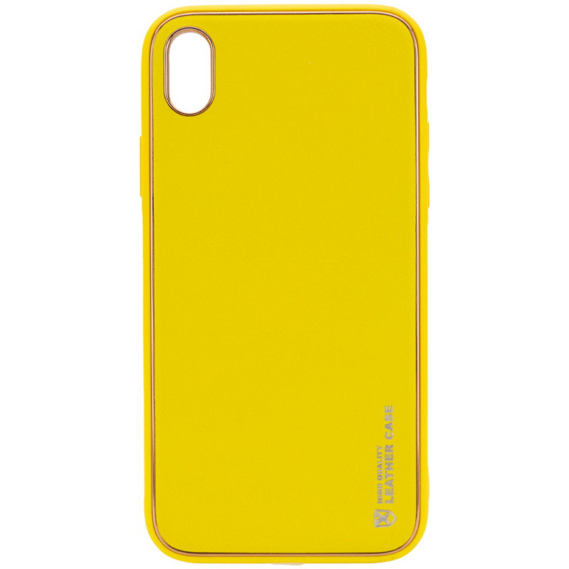 Кожаный чехол Xshield для Apple iPhone X / XS (5.8") (Желтый / Yellow)