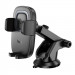 Автодержатель с БЗУ Hoco HW32 Crown push-type (center console) (Black / Metal gray)