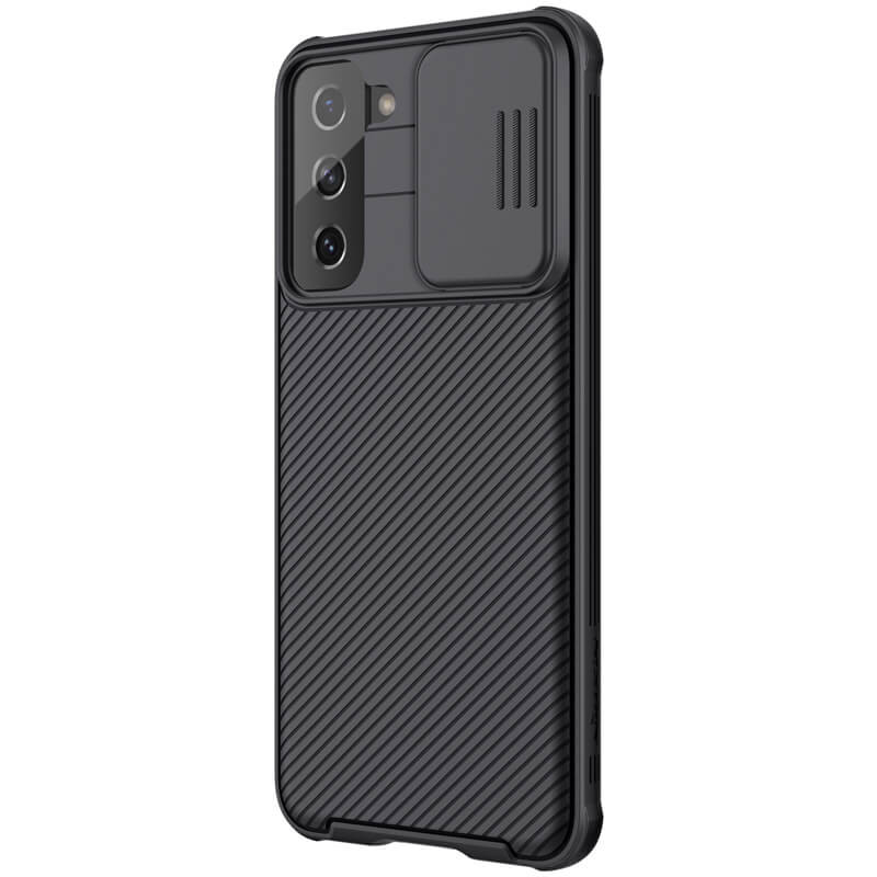 Фото Карбонова накладка Nillkin Camshield (шторка на камеру) на Samsung Galaxy S21 (Чорний / Black) в маназині vchehle.ua