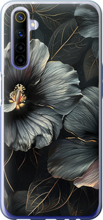 Чехол Черные цветы для Realme 6
